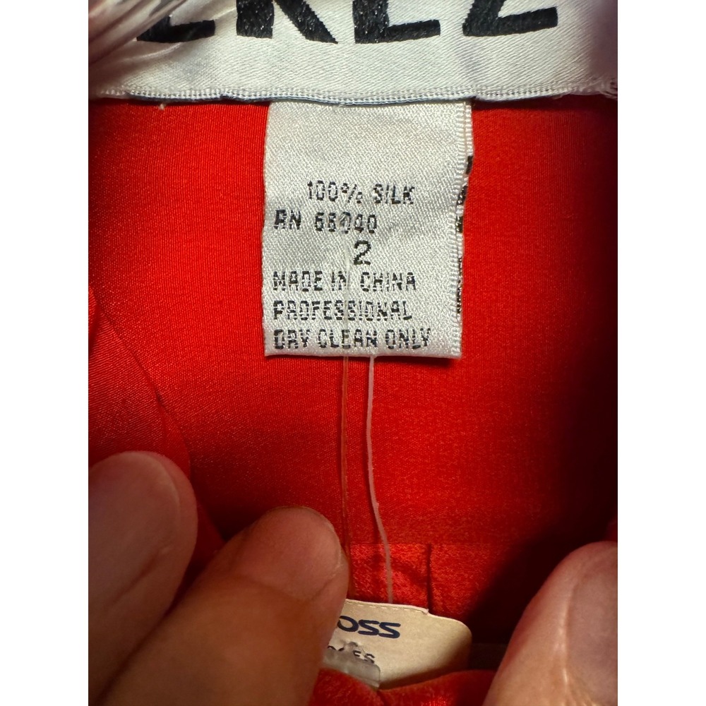 VTG 1980-90s Erez SZ 2 (Small) 100% Silk Red Heavy Embellished Blouse Detail NWT - Picture 11 of 16